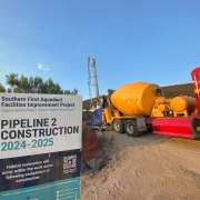 Work continues on the Water Authority's historic First Aqueduct to ensure safe, reliable water supplies for the San Diego region well into the future. Photo: San Diego County Water Authority